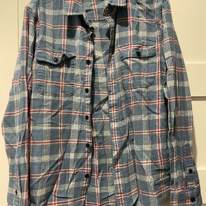 Blue and Red Plaid Men's Shirt